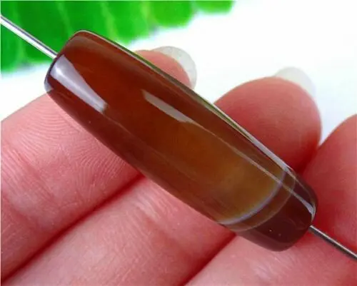 Natural Stripes Agate Manik Crystal Bead Heigth Hole Barrel 2