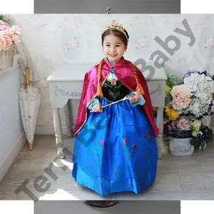 costume princess gaun kostum dress anna baju frozen anak perempuan