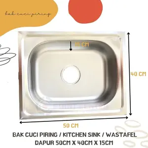 TERHEMAT BAK CUCI PIRING / KITCHEN SINK / WASTAFEL DAPUR 50X40X15CM