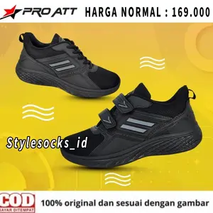 SEPATU PRO ATT ANAK SEKOLAH HITAM POLOS ORIGINAL 100% / SEPATU SEKOLAH