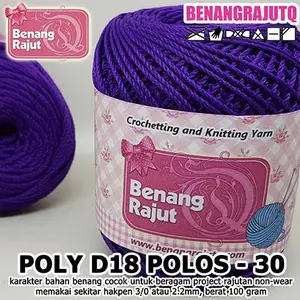 POLY D18 POLOS 30 Ungu Tua BENANG RAJUT Q