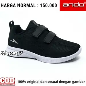 SEPATU ANAK SEKOLAH ANDO ORIGINAL / SEPATU SEKOLAH ANDO HITAM MURAH