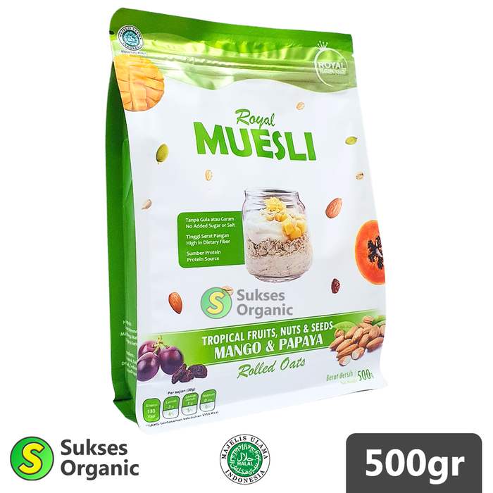 Gambar Royal Muesli MANGO Papaya Rolled Oats 500gr dari Sukses Organic Kota Tangerang Selatan Tokopedia