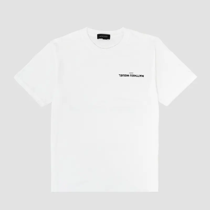 REVERSE FLAT WHITE LOGO TEE 1