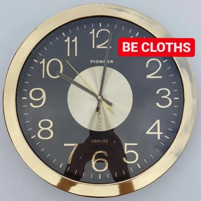 Jam dinding PIONEER Quartz HS 2137 Silver Gold Coklat Wall Clock