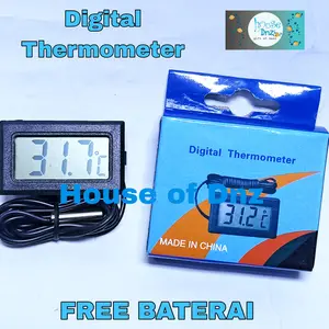 DIGITAL THERMOMETER LCD Termometer Aquarium Air Tawar Laut Sensor