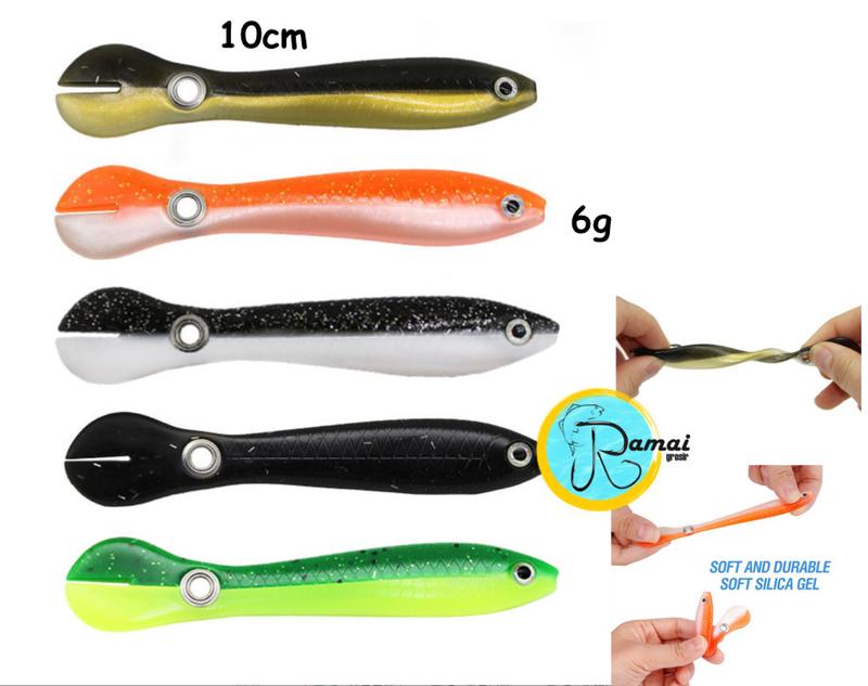 UMPAN PANCING BAHAN KARET SILICON LEMBUT 10CM 6 GRAM SOFT BAIT 0