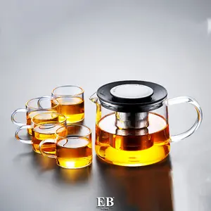 Gelas Minum Set Komplit / Glass Teapot Set With Cups 481/2-3