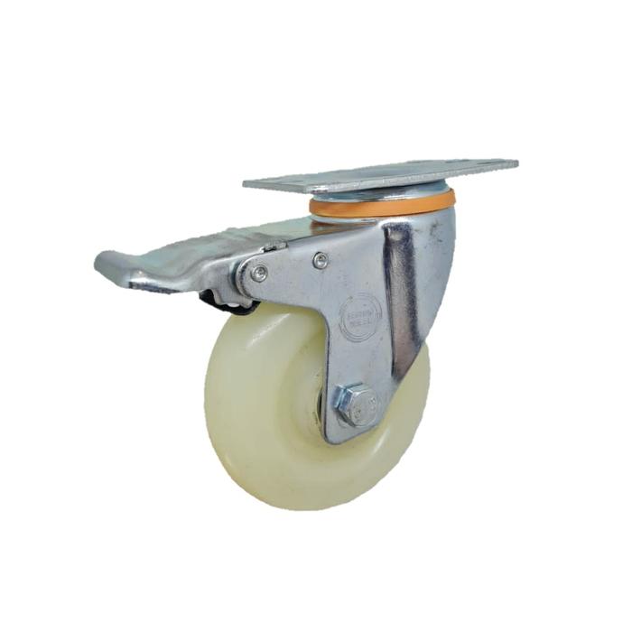 Gambar Roda Nilon Ball Bearing Medium Duty 4 inch (100 × 32 mm) Plat Rem dari Toko Roda Jaya LTC GLODOK Kota Administrasi Jakarta Barat Tokopedia