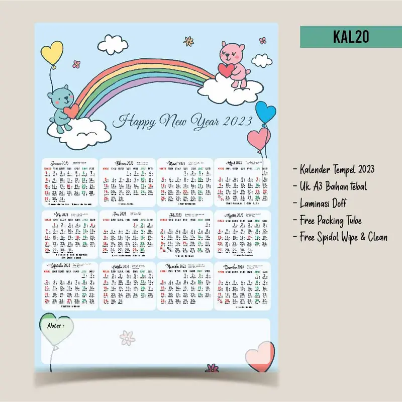 Artomaringi Kalender Dinding 2023 / Kalender Tempel Custom KAL20 0