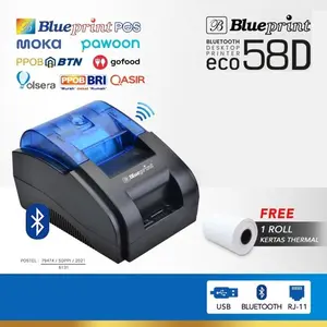 Printer Blue Print Eco 58D - Thermal Printer Bluetooth LAN RJ11