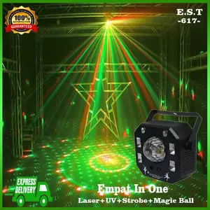 Lampu panggung cafe live music laser disco 4in1 warna warni