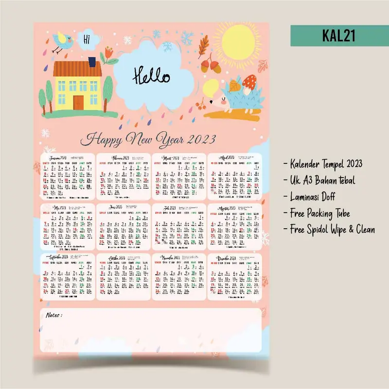 Artomaringi Kalender Dinding 2023 / Kalender Tempel Custom KAL20 1