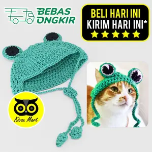 Topi anjing pet bucket hat katak bando baju mainan kelinci sempati