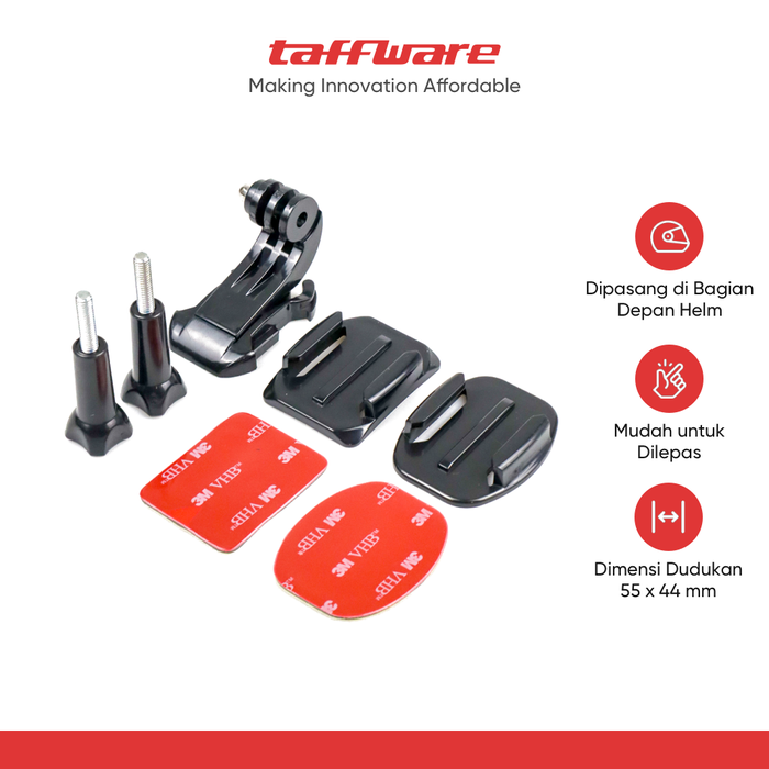 Gambar Helmet Front Mount TaffSPORT for Xiaomi Yi/Xiaomi Yi 2 4K/GoPro dari Taffware Official Store Kota Administrasi Jakarta Barat Tokopedia