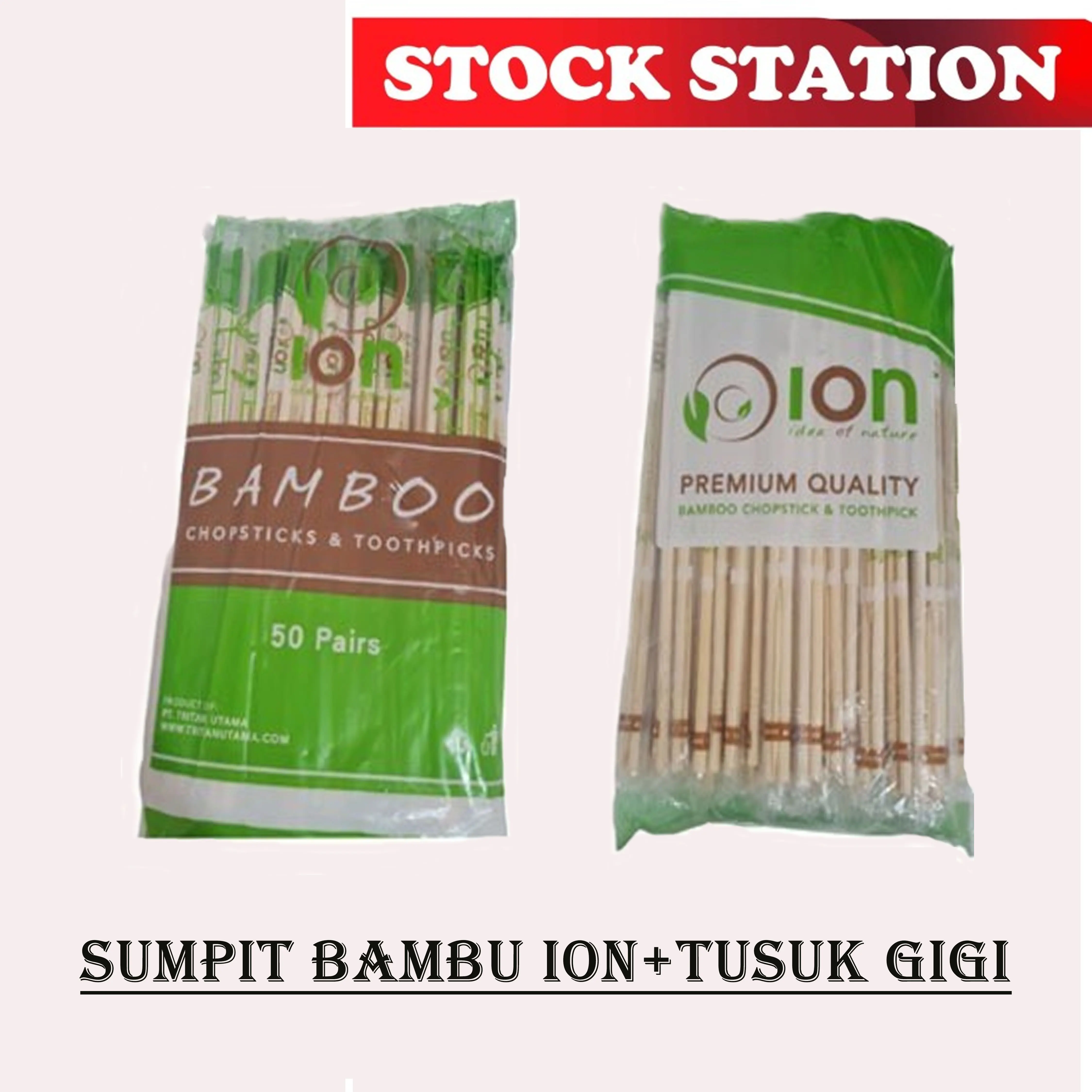 Sumpit Bambu ION + Tusuk Gigi DAN NON Tusuk gigi