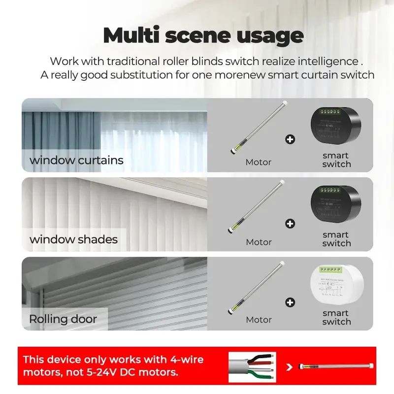SMATRUL Tuya Mini Smart Life WiFi RF433 Blind Curtain Switch Module 3