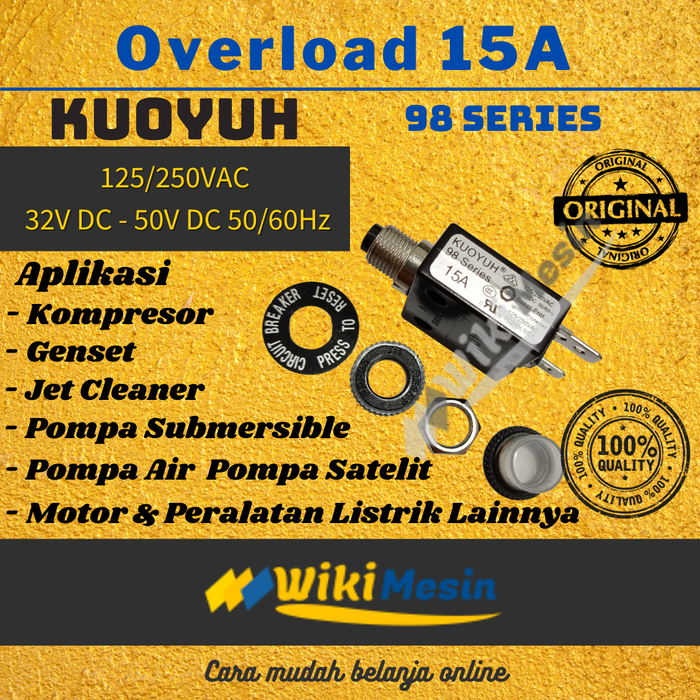 Gambar Overload Thermal Circuit Breaker Kuoyuh 15 Amper 98 Series 15A dari Overload Wikimesin Kab. Tangerang Tokopedia