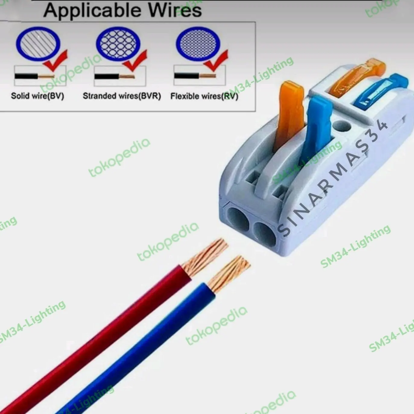 Terminal Kabel Listrik Connector 2x2 Wire Push In Terminal Block R01