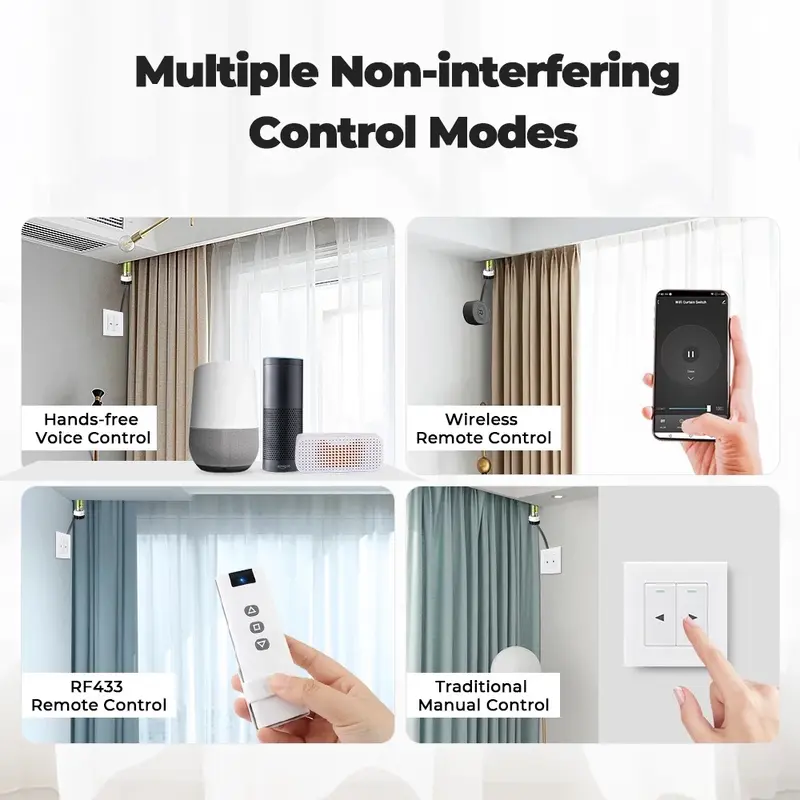 SMATRUL Tuya Mini Smart Life WiFi RF433 Blind Curtain Switch Module 2