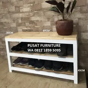 BANGKU RAK PANJANG 80X30X45CM KAKI DICAT WARNA