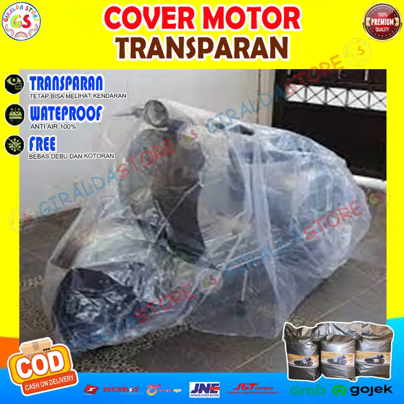 Selimut Cover Sarung Motor Transparan Waterproof Plastik Bening Tebal 3