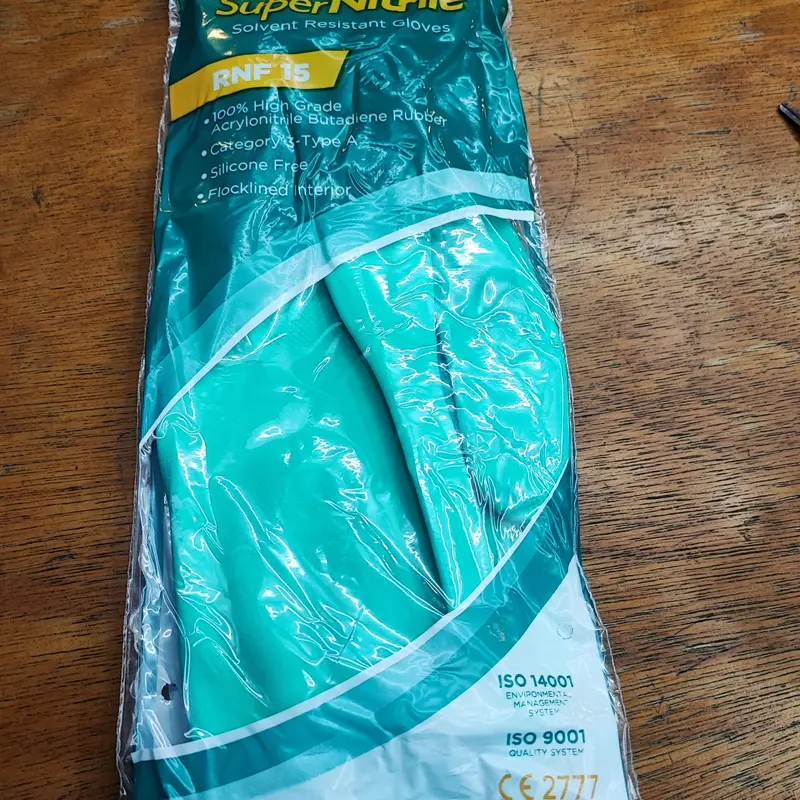 Sarung Tangan Kimia Karet Super Nitrile Rubberex RNF 15 Size 9 / L Ori 2