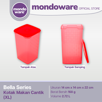 Gambar Kotak Makan Cantik - Food Container - XL - Bella Series (Mondoware) dari Mondoware Plastics Kab. Tangerang 4 Tokopedia