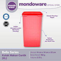 Gambar Kotak Makan Cantik - Food Container - XL - Bella Series (Mondoware) dari Mondoware Plastics Kab. Tangerang 3 Tokopedia