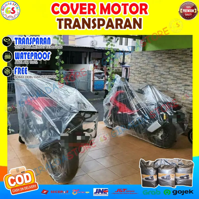 Selimut Cover Sarung Motor Transparan Waterproof Plastik Bening Tebal 2