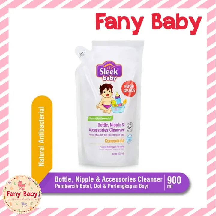 SLEEK BABY BOTTLE, NIPPLE & ACCESSORIES CLEANSER 900ML 0