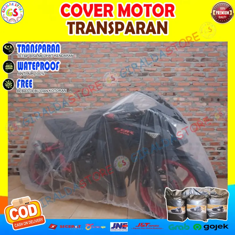 Selimut Cover Sarung Motor Transparan Waterproof Plastik Bening Tebal 0