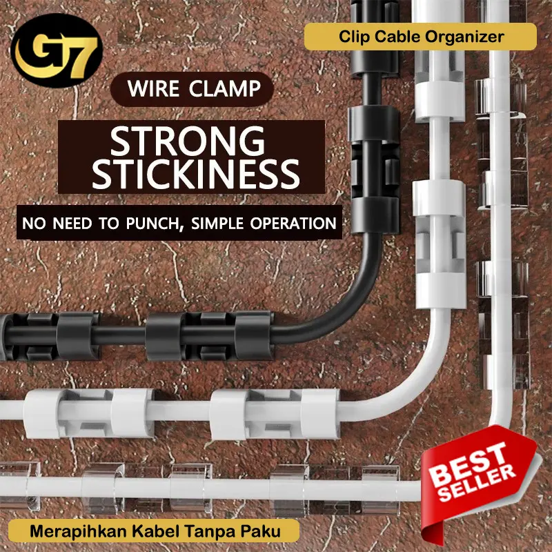 Klip Kabel Organizer Tempel Cable Clip Holder Klem Pengikat Praktis