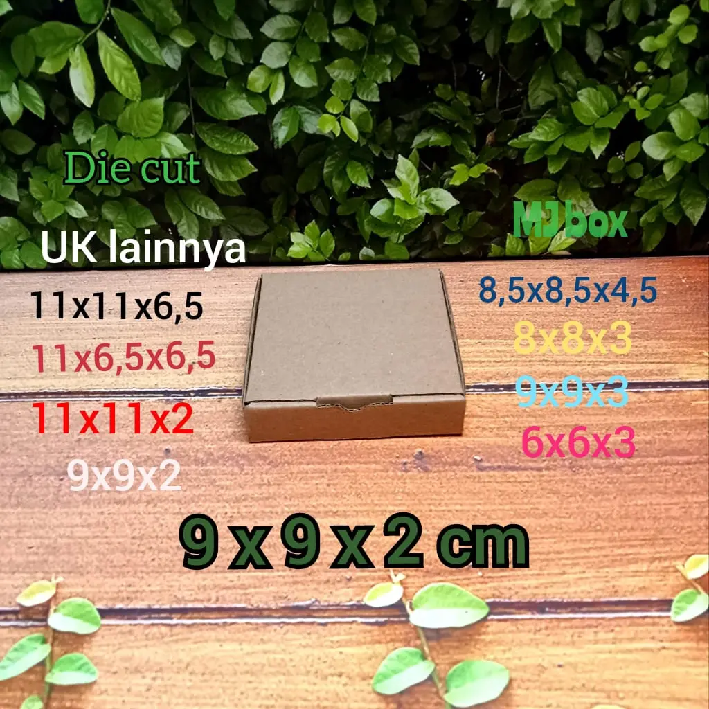 Kardus Die Cut Ukuran 9x9x2 cm Warna Coklat E Flute K150/M125/K150 - bukan dari, Plastik