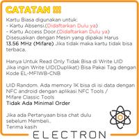 Gambar EL-MF1A RFID 13.56 MHz 1K Card Tag NFC HF ISO 14443A Kartu Akses RC522 - EL-MF1A, CNB(Non coated) dari Electron ID_NEW Kota Tangerang 3 Tokopedia