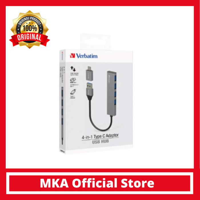 Gambar Verbatim USB Hub 4-in-1 dengan Type C Converter – Hub Multifungsi Port USB 66753 dari MEGATRONIC_NEW Kota Administrasi Jakarta Barat Tokopedia