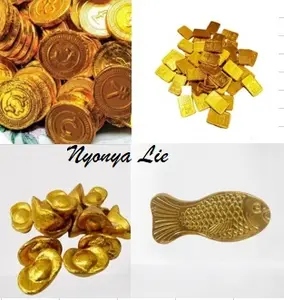 MCH01 Coklat Emas Batangan Yen Pao Coin Dolar Hias Parcel Cake Topper