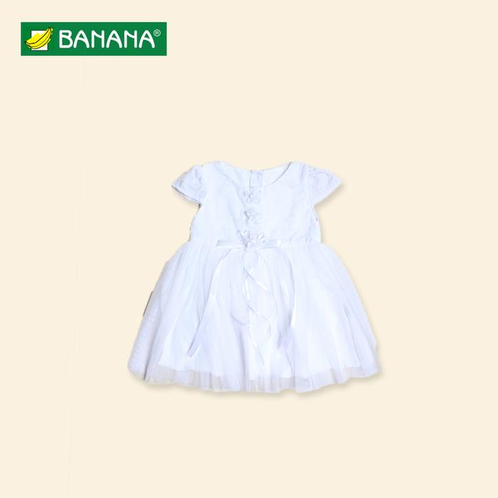 Gambar BANANA Dress Bayi Perempuan Brukat Tulle Putih - M dari BANANA Official Store Kota Administrasi Jakarta Timur Tokopedia