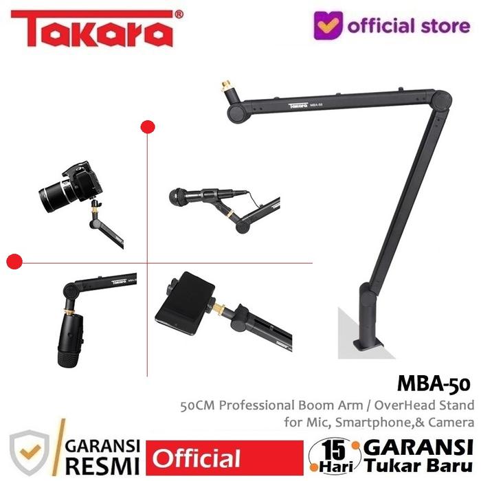Gambar Takara MBA-50 Boom Arm / Over Head Stand for Mic, Smartphone, Camera dari Takara Indonesia Kota Tangerang Tokopedia