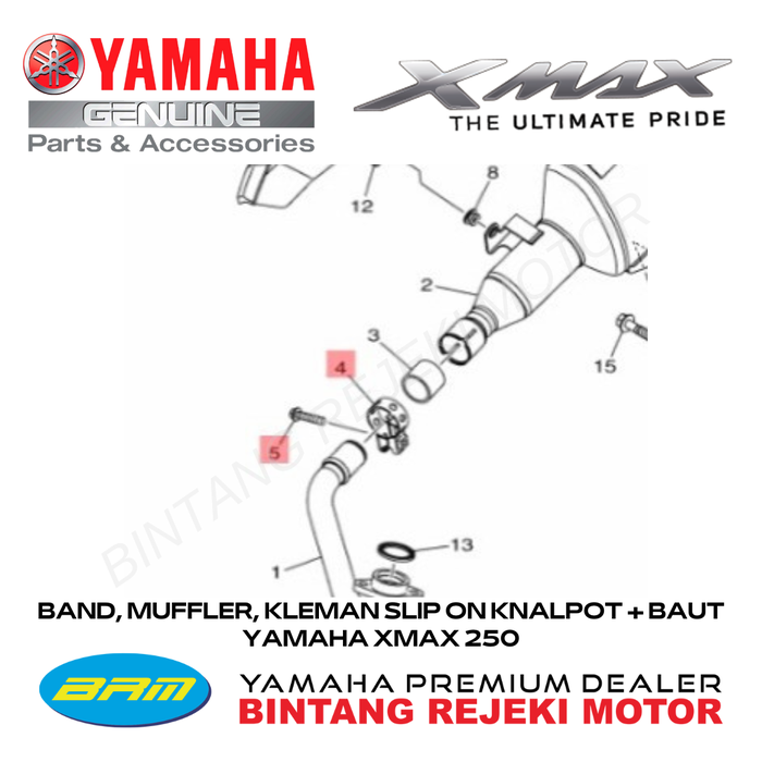 Gambar BAND, MUFFLER, KLEMAN SLIP ON KNALPOT + BAUT YAMAHA XMAX 250 dari Yamaha Bintang Rejeki Motor Kab. Bandung Tokopedia