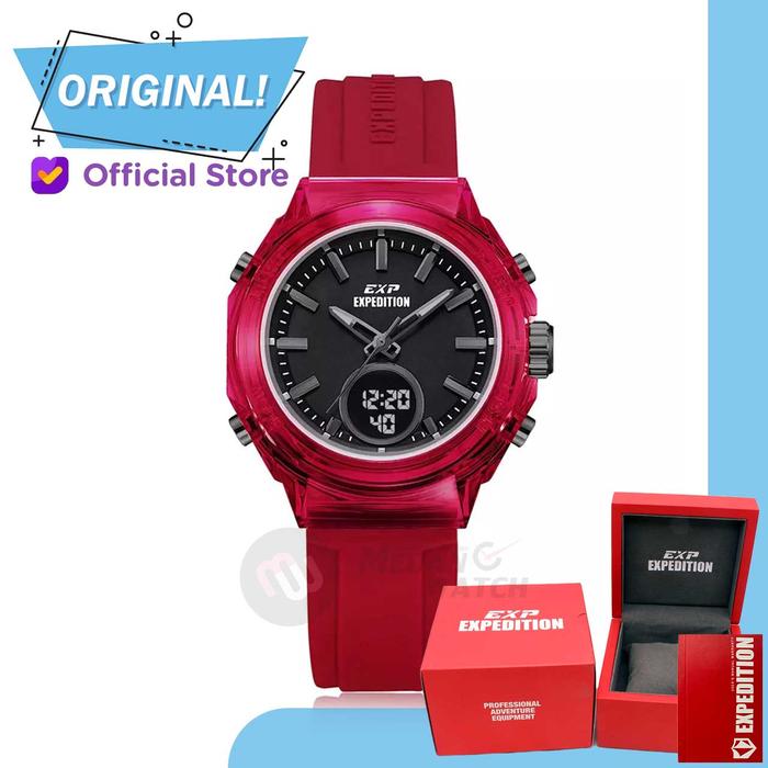 Gambar Jam Tangan Wanita Analog-Digital Expedition 6831MH E6831 E 6831 MH Original Garansi Resmi - Black Red dari Medan Watch Kota Medan 4 Tokopedia