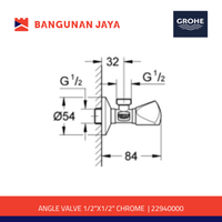 Gambar GROHE STOP KRAN SHOWER 1/2"X1/2" CHROME | 22940000 dari Bangunan Jaya Online Kota Administrasi Jakarta Utara 2 Tokopedia