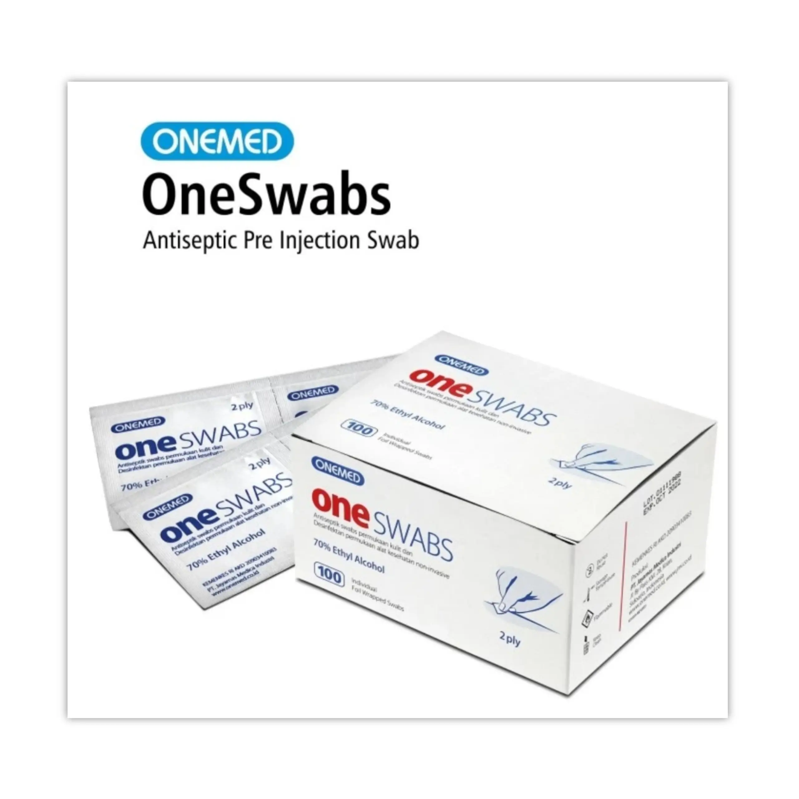 Alkohol Swabs Onemed isi 100 Tisu Alkohol