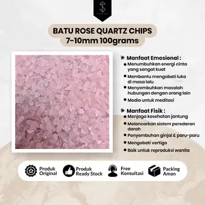 BATU ROSE QUARTZ CHIPS 7-10 mm Paket 100 grams