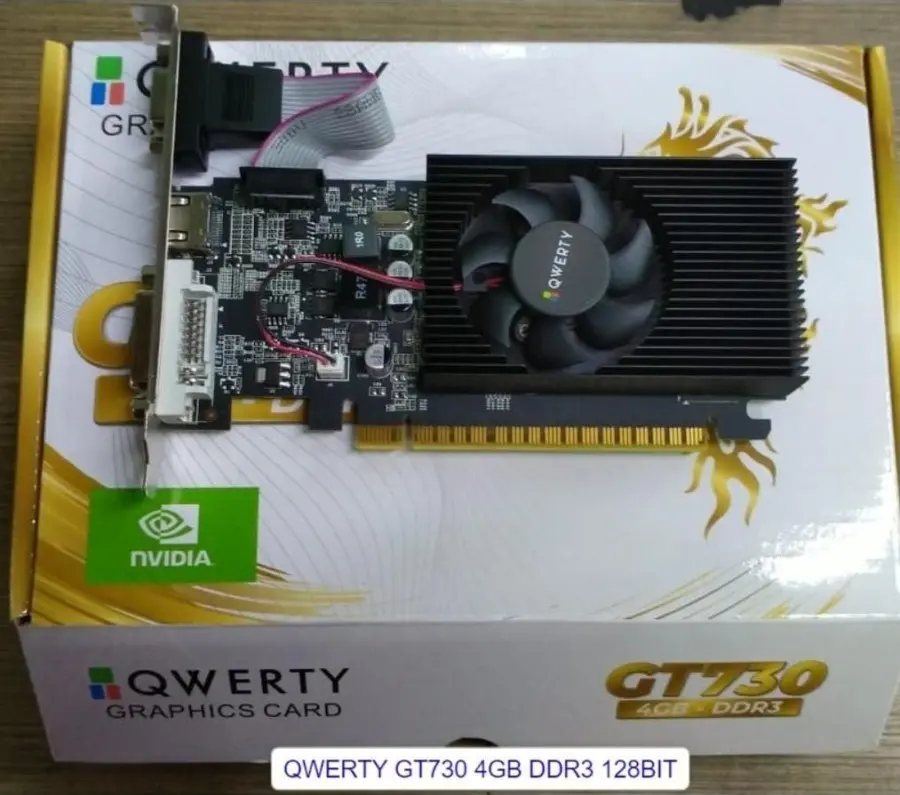 VGA nVIDIA GeForce GT 730 QWERTY GT730 4GB DDR3 128bit Low Profile New