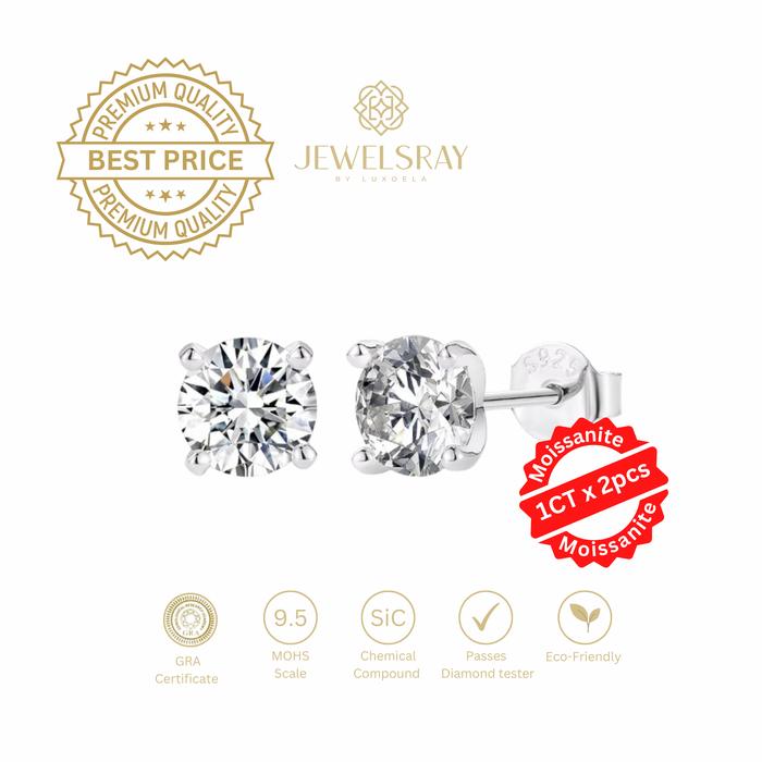 Gambar Anting Blaine Moissanite Earrings Diamond Look Lamaran Kawin Tunangan - Tanpa Gift, 0,.5 Carat x 2 dari Luxoela Kota Administrasi Jakarta Barat Tokopedia
