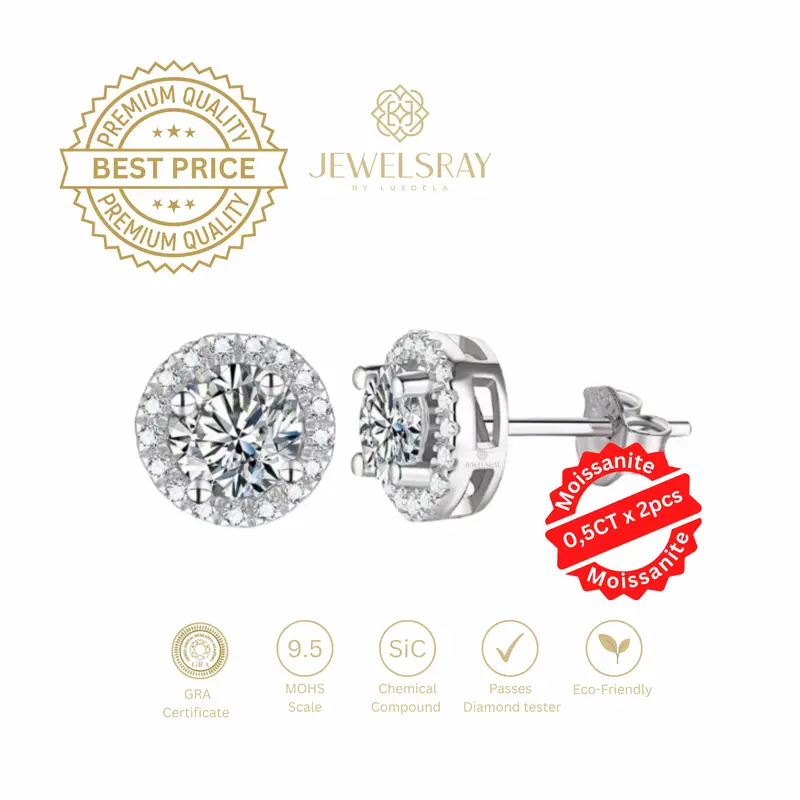 JewelsRay by Luxoela - Hermione Earrings (Moissanite) 0