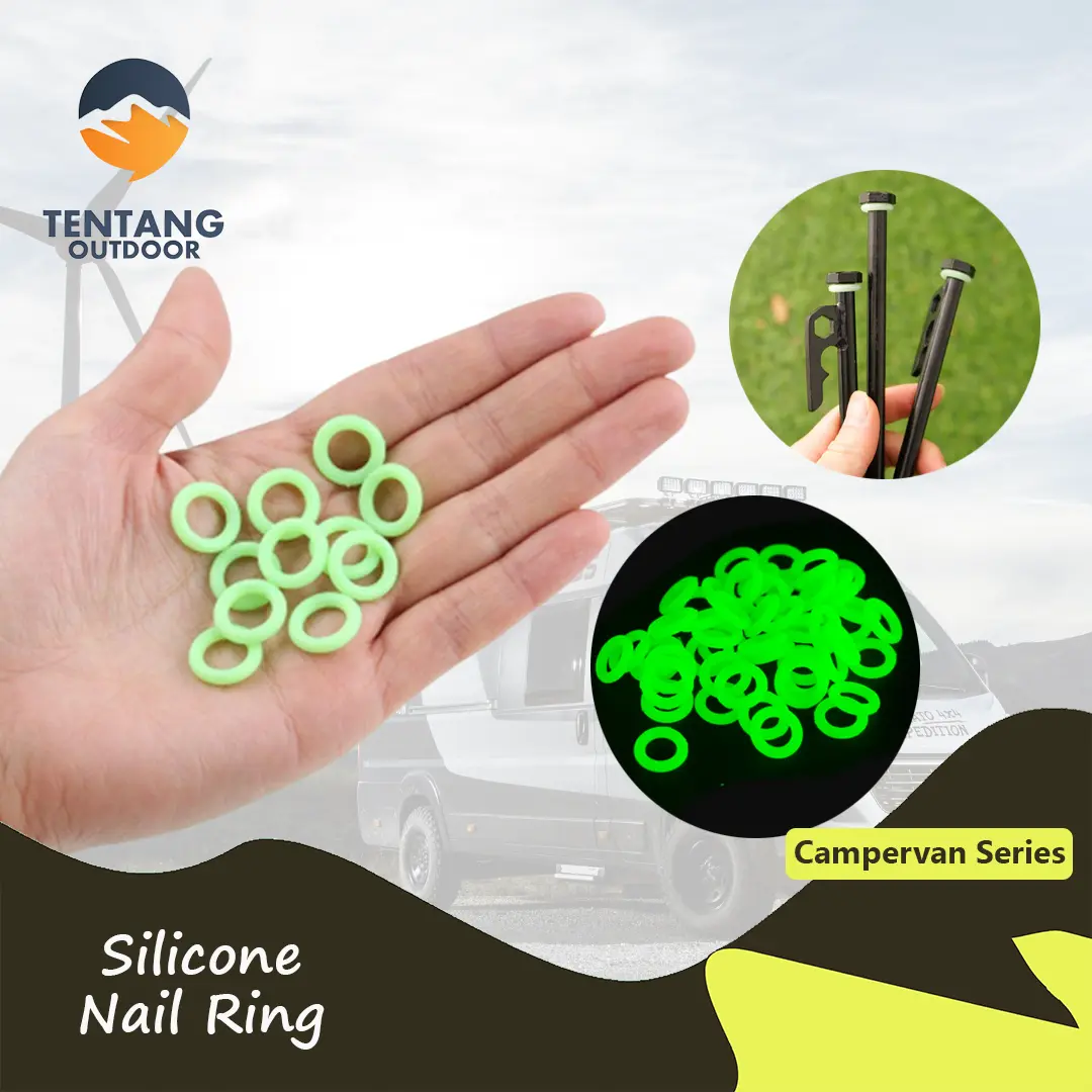 Ring Bulat Luminous Bahan Silika Gel Untuk Pasak Tenda Camping