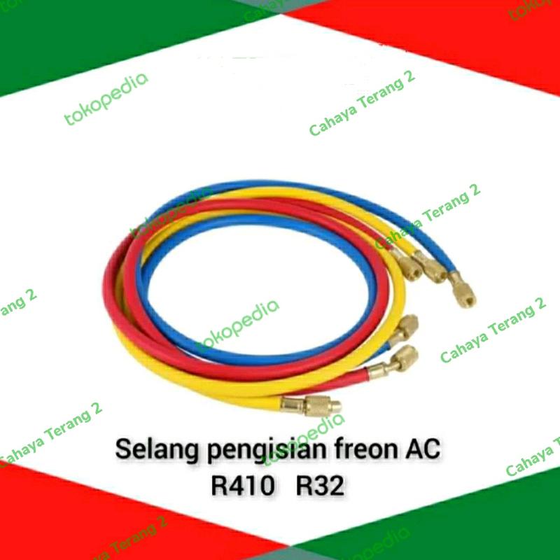 Selang Pengisian Freon AC Selang Manifold R410/R32 1 Meter (Satuan) 0