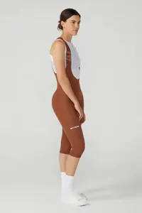 ATTAQUER - Womens All Day 3/4 Bib Burnt Orange/White Logo